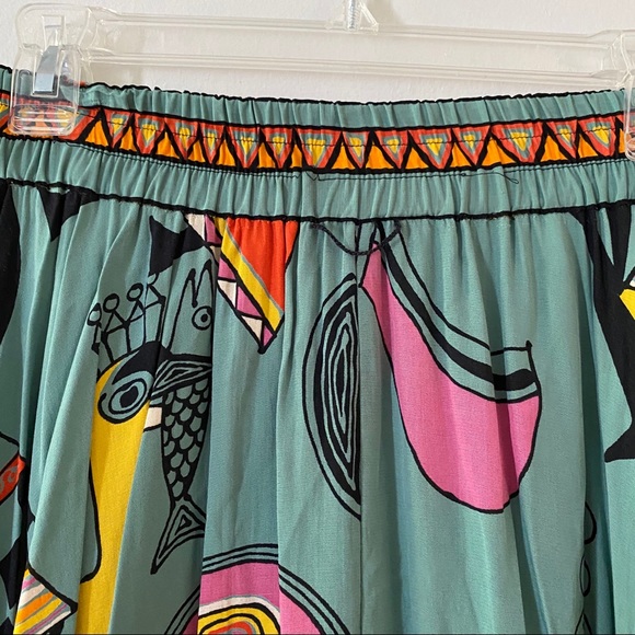 Vtg Cache Midi skirt abstract tribal Aztec people - Picture 3 of 8